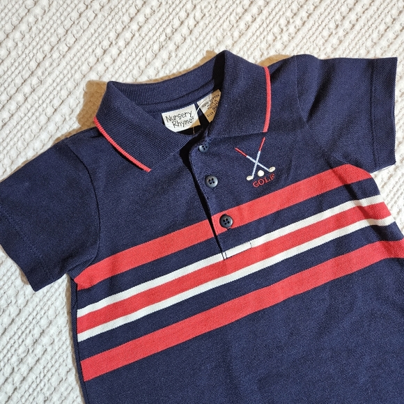 Golf Romper NEW Nursery Rhymes Size 18 months Dark Blue Romper Golf Embroidery - Picture 2 of 9